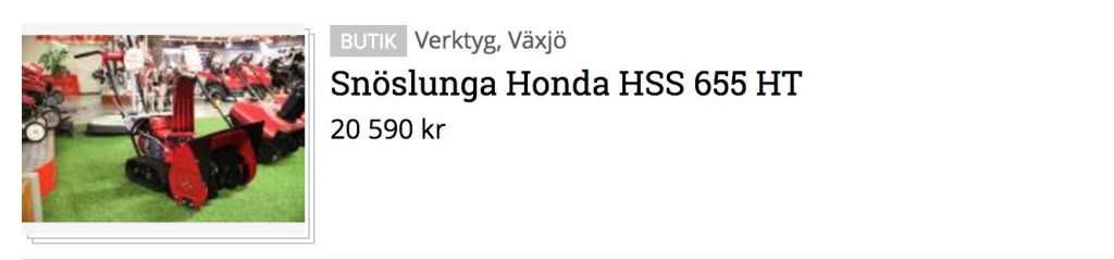 Honda HSS 655 HT - ny tvåstegs snöslunga med banddrift. Klicka på bilden för att se mer.